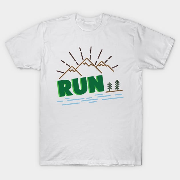 Run into the Mountains T-Shirt by Pavement Party